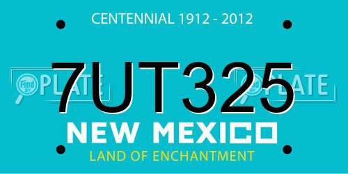 7UT325 New Mexico License Plate