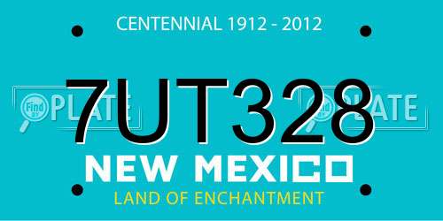 7UT328 New Mexico License Plate