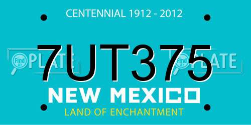 7UT375 New Mexico License Plate