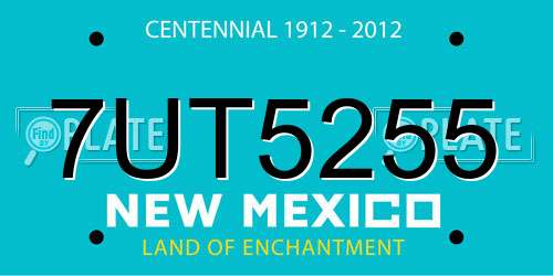 7UT5255 New Mexico License Plate