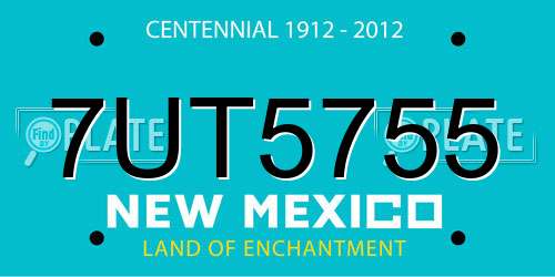 7UT5755 New Mexico License Plate