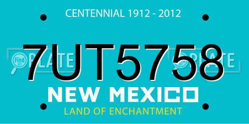 7UT5758 New Mexico License Plate