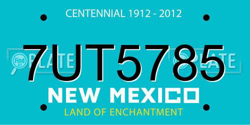 7UT5785 New Mexico License Plate