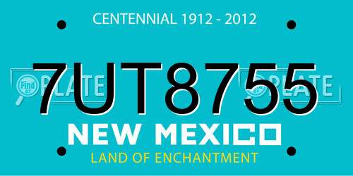 7UT8755 New Mexico License Plate