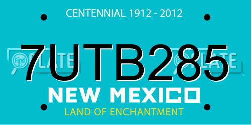 7UTB285 New Mexico License Plate