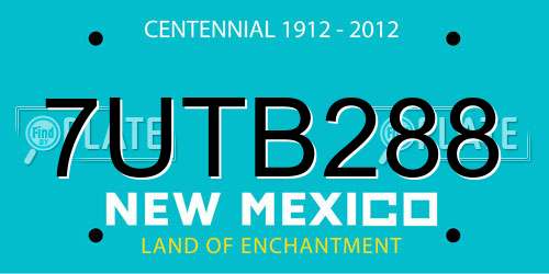 7UTB288 New Mexico License Plate