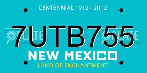 7UTB755 New Mexico License Plate