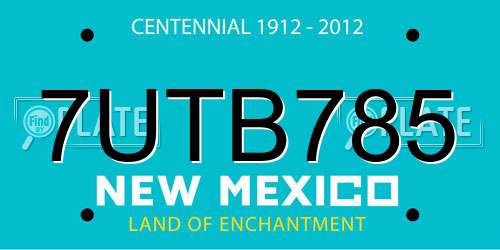7UTB785 New Mexico License Plate