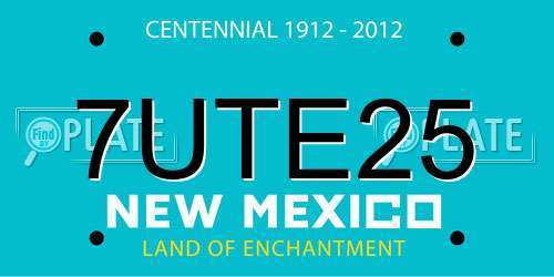 7UTE25 New Mexico License Plate