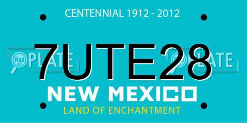 7UTE28 New Mexico License Plate