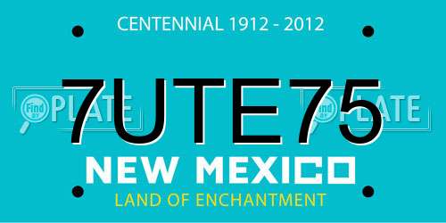 7UTE75 New Mexico License Plate