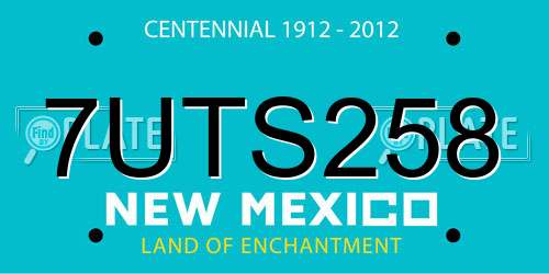 7UTS258 New Mexico License Plate