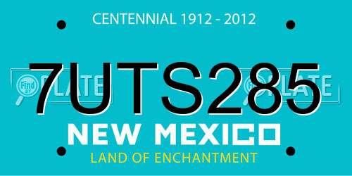 7UTS285 New Mexico License Plate