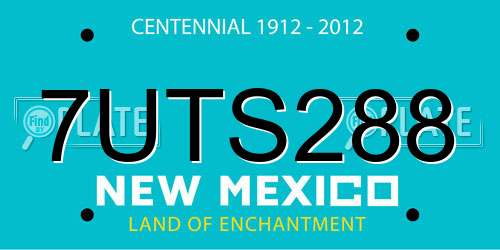 7UTS288 New Mexico License Plate