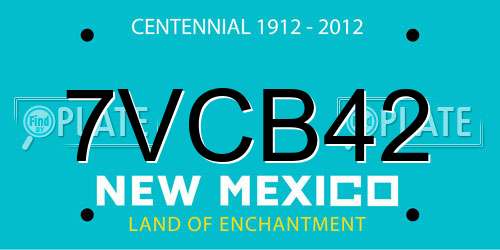 7VCB42 New Mexico License Plate