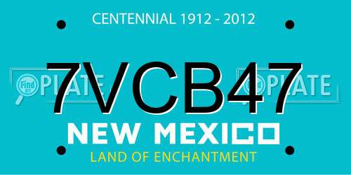 7VCB47 New Mexico License Plate