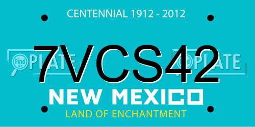 7VCS42 New Mexico License Plate