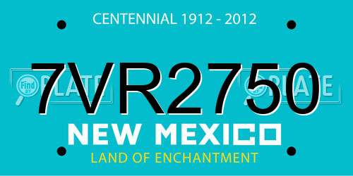 7VR2750 New Mexico License Plate