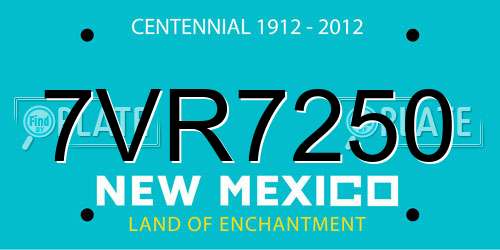 7VR7250 New Mexico License Plate