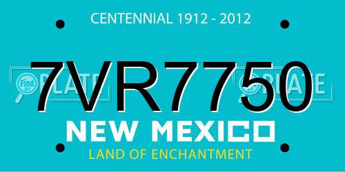 7VR7750 New Mexico License Plate