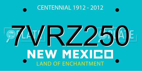 7VRZ250 New Mexico License Plate