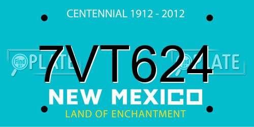 7VT624 New Mexico License Plate