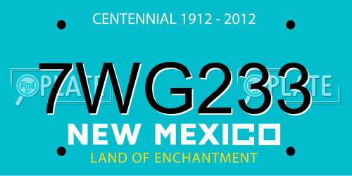 7WG233 New Mexico License Plate
