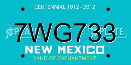 7WG733 New Mexico License Plate