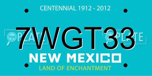 7WGT33 New Mexico License Plate