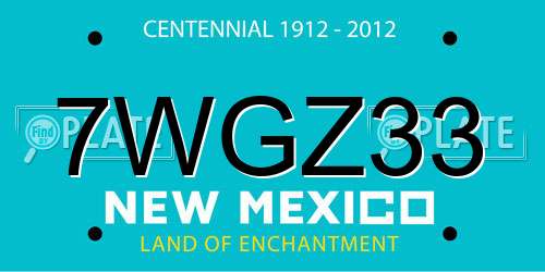 7WGZ33 New Mexico License Plate