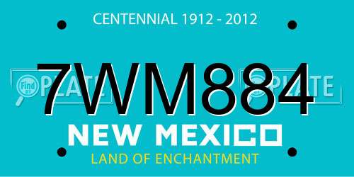 7WM884 New Mexico License Plate