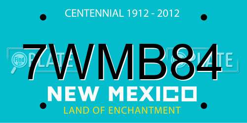 7WMB84 New Mexico License Plate