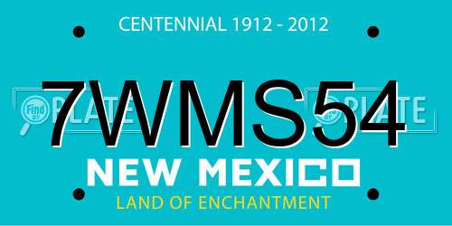 7WMS54 New Mexico License Plate