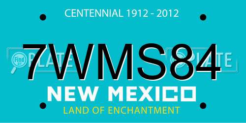 7WMS84 New Mexico License Plate