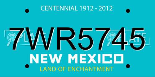 7WR5745 New Mexico License Plate