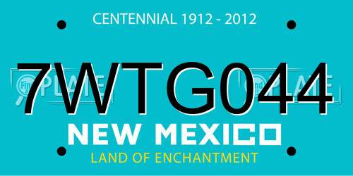 7WTG044 New Mexico License Plate