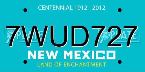 7WUD727 New Mexico License Plate