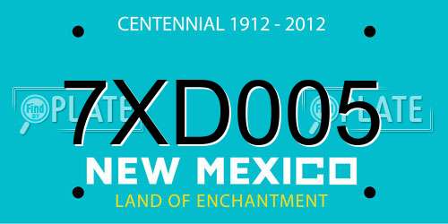 7XD005 New Mexico License Plate