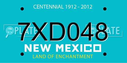 7XD048 New Mexico License Plate