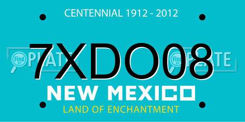 7XDO08 New Mexico License Plate