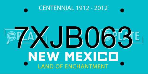 7XJB063 New Mexico License Plate