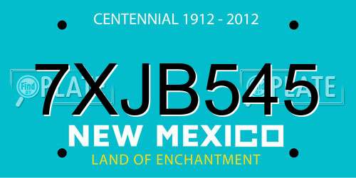 7XJB545 New Mexico License Plate