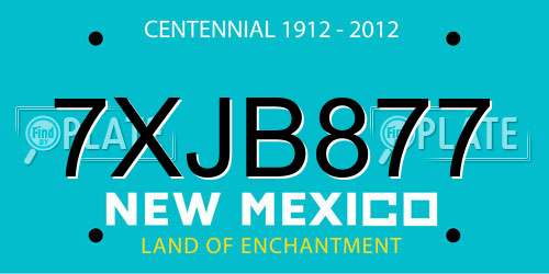 7XJB877 New Mexico License Plate