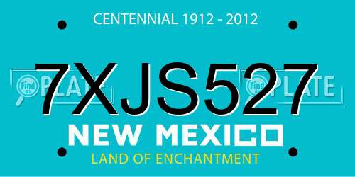 7XJS527 New Mexico License Plate
