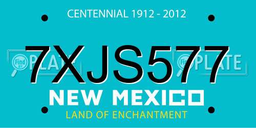 7XJS577 New Mexico License Plate
