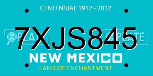 7XJS845 New Mexico License Plate