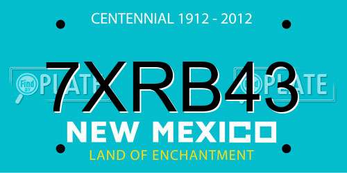 7XRB43 New Mexico License Plate