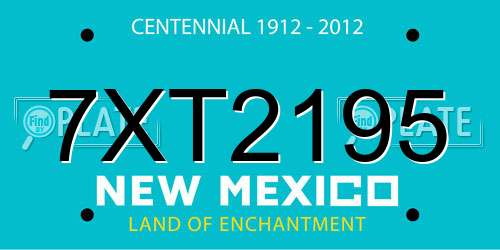 7XT2195 New Mexico License Plate