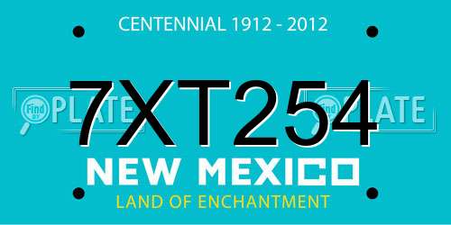 7XT254 New Mexico License Plate