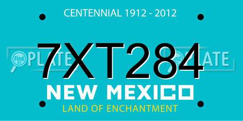 7XT284 New Mexico License Plate